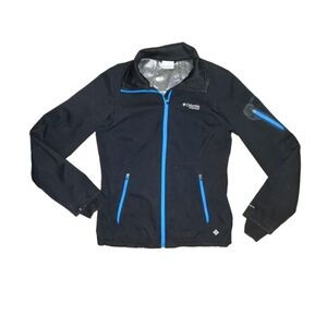 Columbia Titanium Omniheat Women's Jacket Black with blue trim sz M